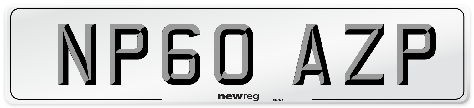 NP60 AZP Number Plate from New Reg
